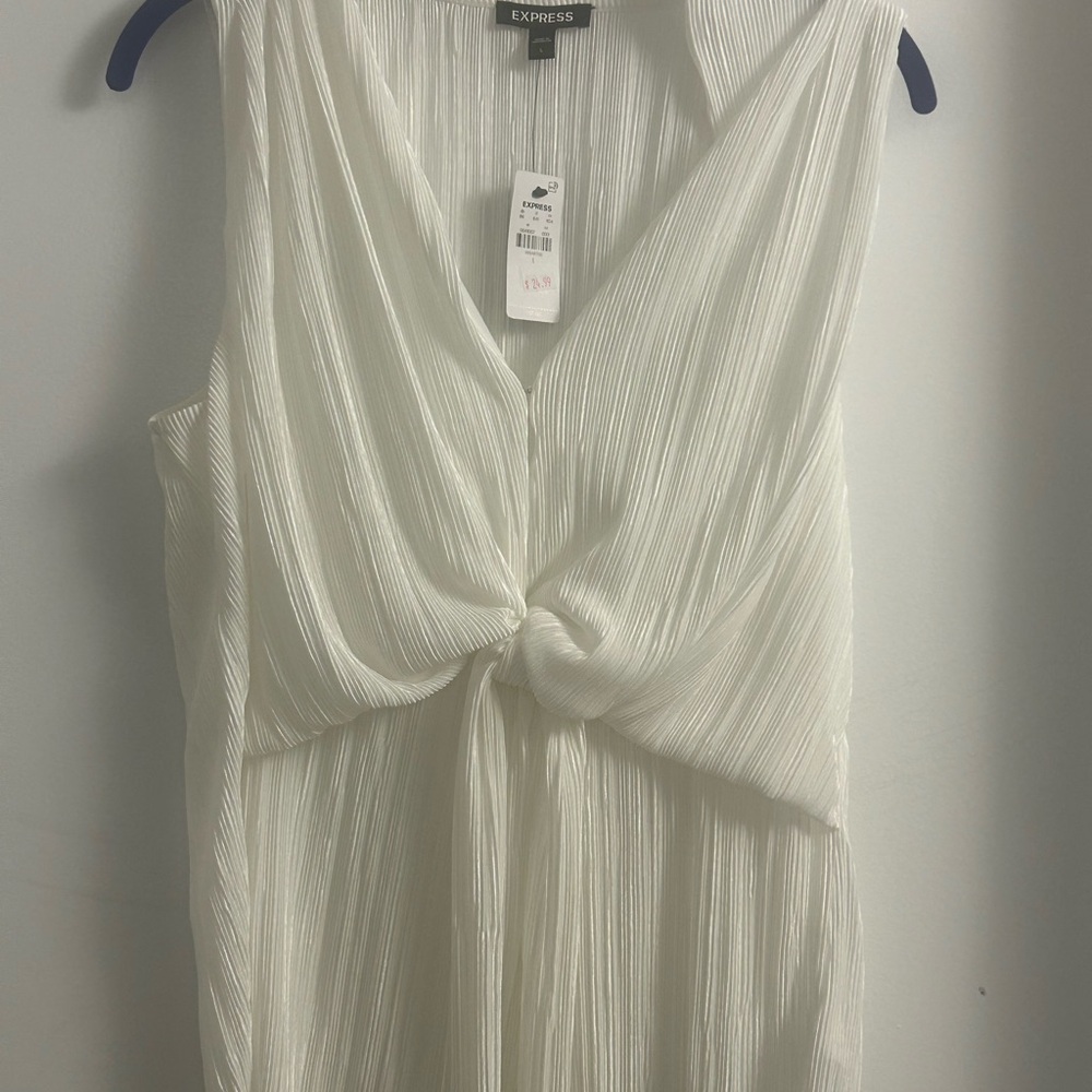 Express White Textured Blouse